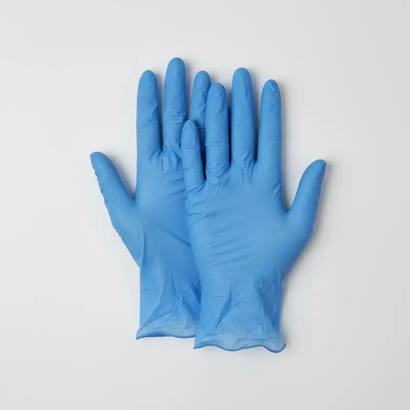Guantes De Nitrilo Color Azul Caja × 100 Talla L , M Calibre 8