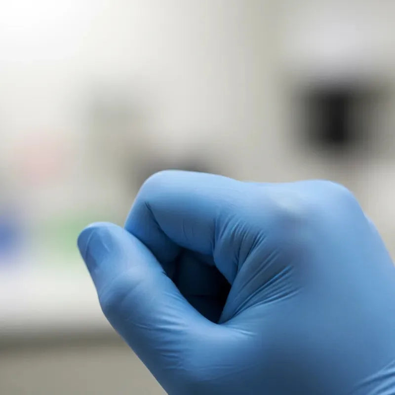 Guantes De Nitrilo Color Azul Caja × 100 Talla L , M Calibre 8