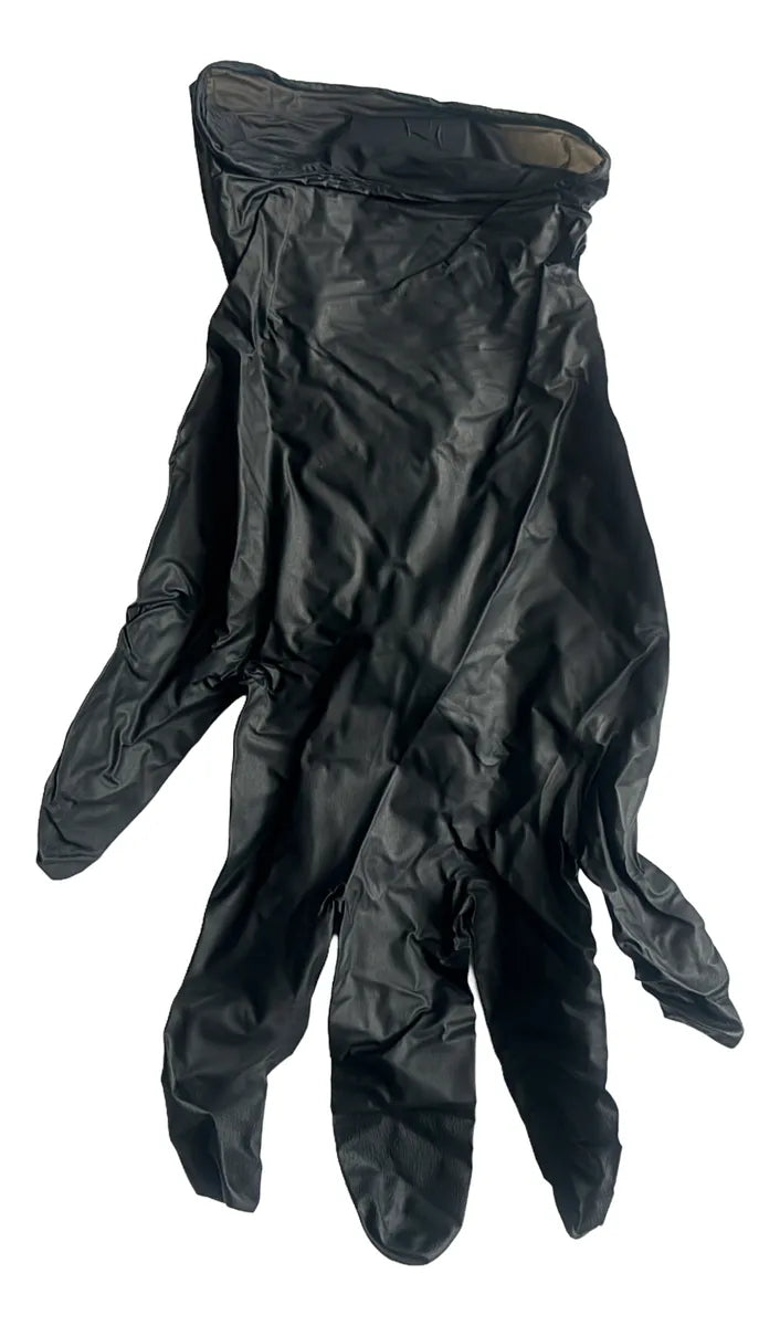 Guantes De Nitrilo Negro Calibre 6 - Caja X 100 Unidades