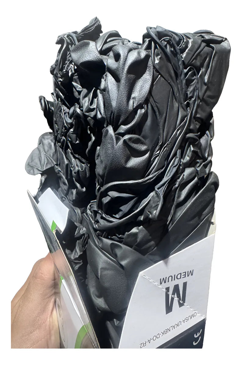 Guantes De Nitrilo Negro Calibre 6 - Caja X 100 Unidades