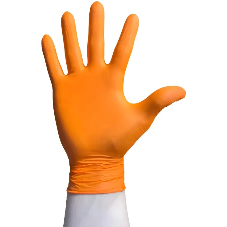 Guantes De Nitrilo Naranja Caja x 100 Unidades