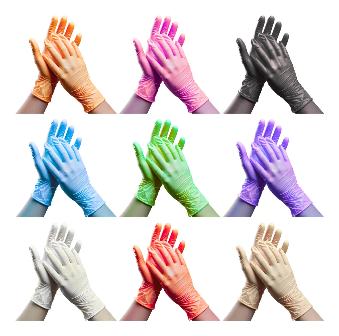 Guantes De Nitrilo Naranja Caja x 100 Unidades