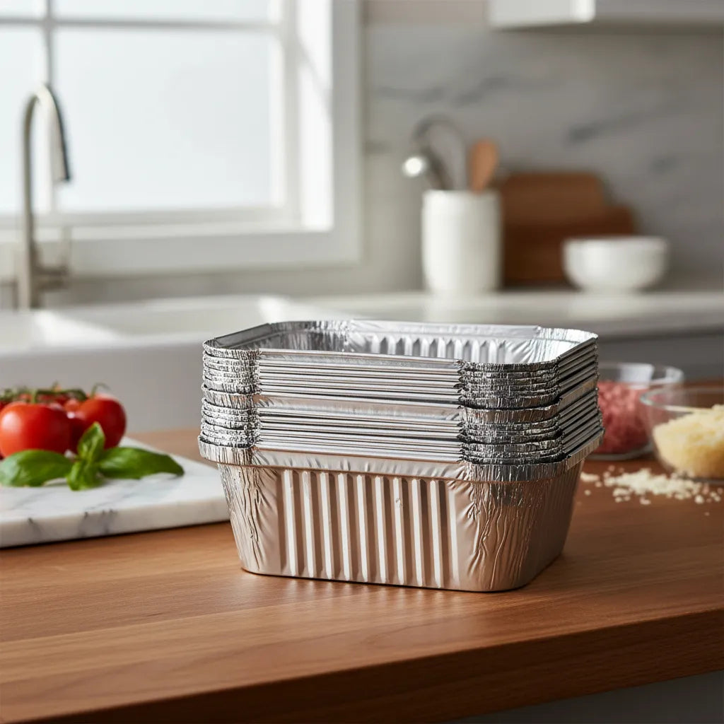 Molde Aluminio Para Lasaña De 16 Oz Paquete X20 Unidades