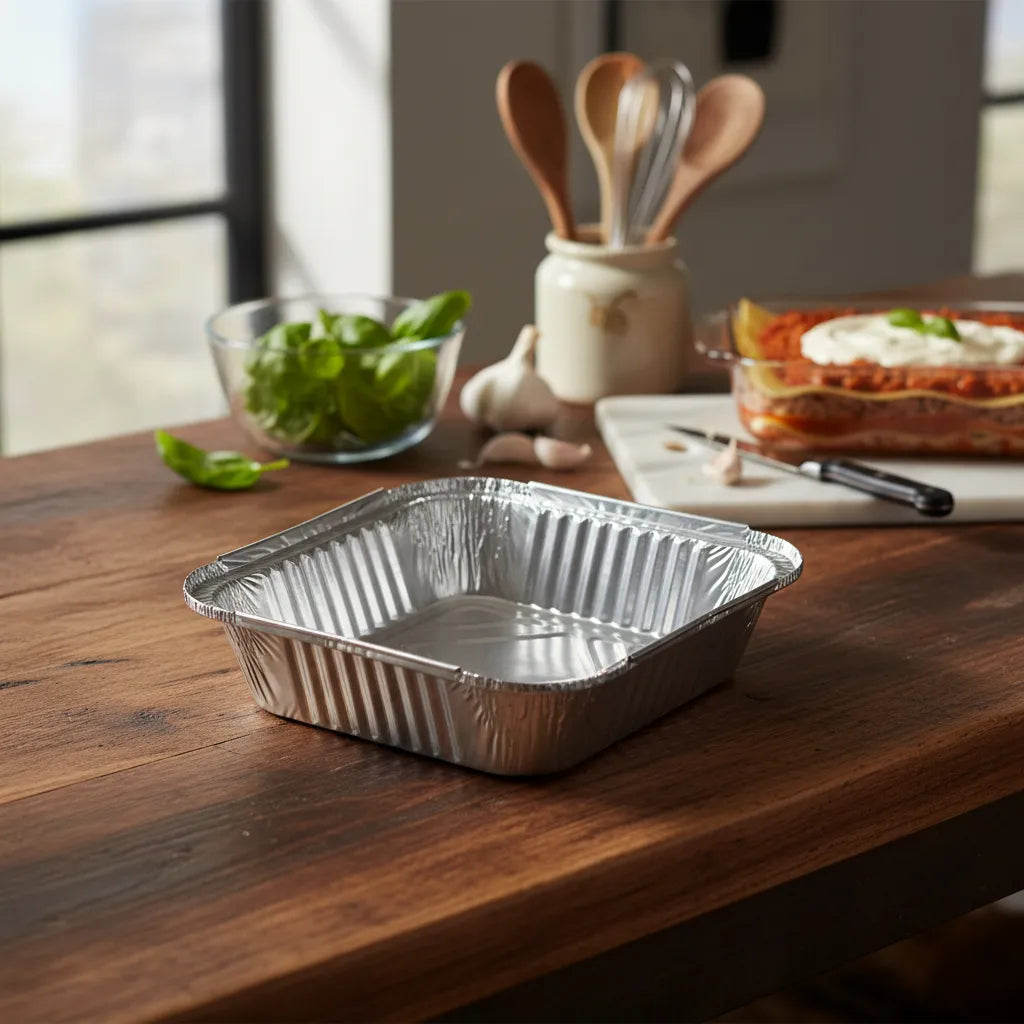 Molde Aluminio Para Lasaña De 16 Oz Paquete X20 Unidades