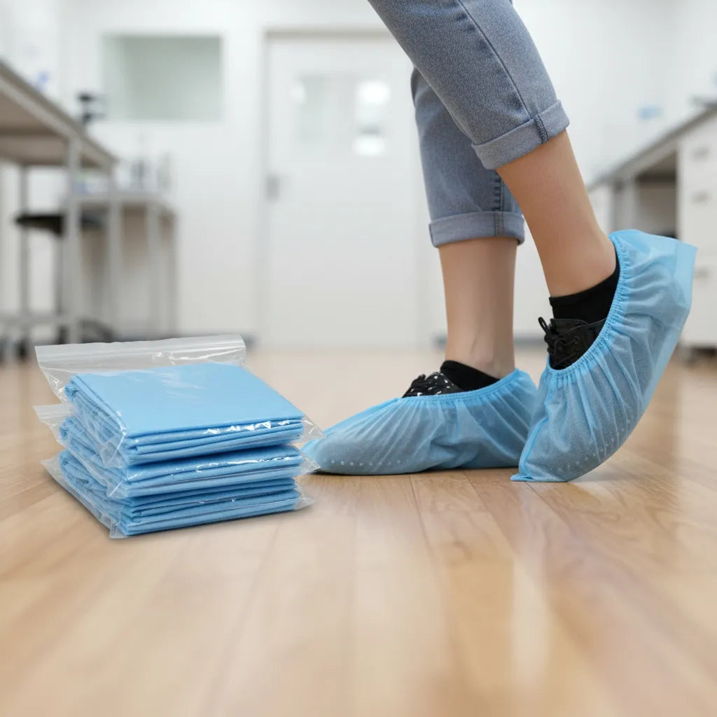 Polainas Desechables Antideslizantes X 100 Und / Azul