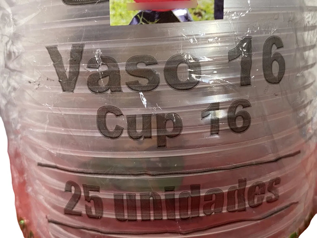 Vasos Desechables Transparente 16 Oz Paquete X 25 Unidades