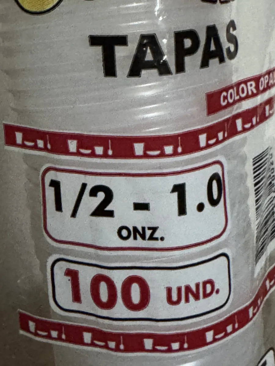 Tapas Para Copas Desechables 0.5 Oz / 1oz - Paquete X1.000 Unidades